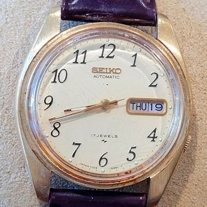 Retro Seiko 1990 Tropical Tan Toned Dial gold case